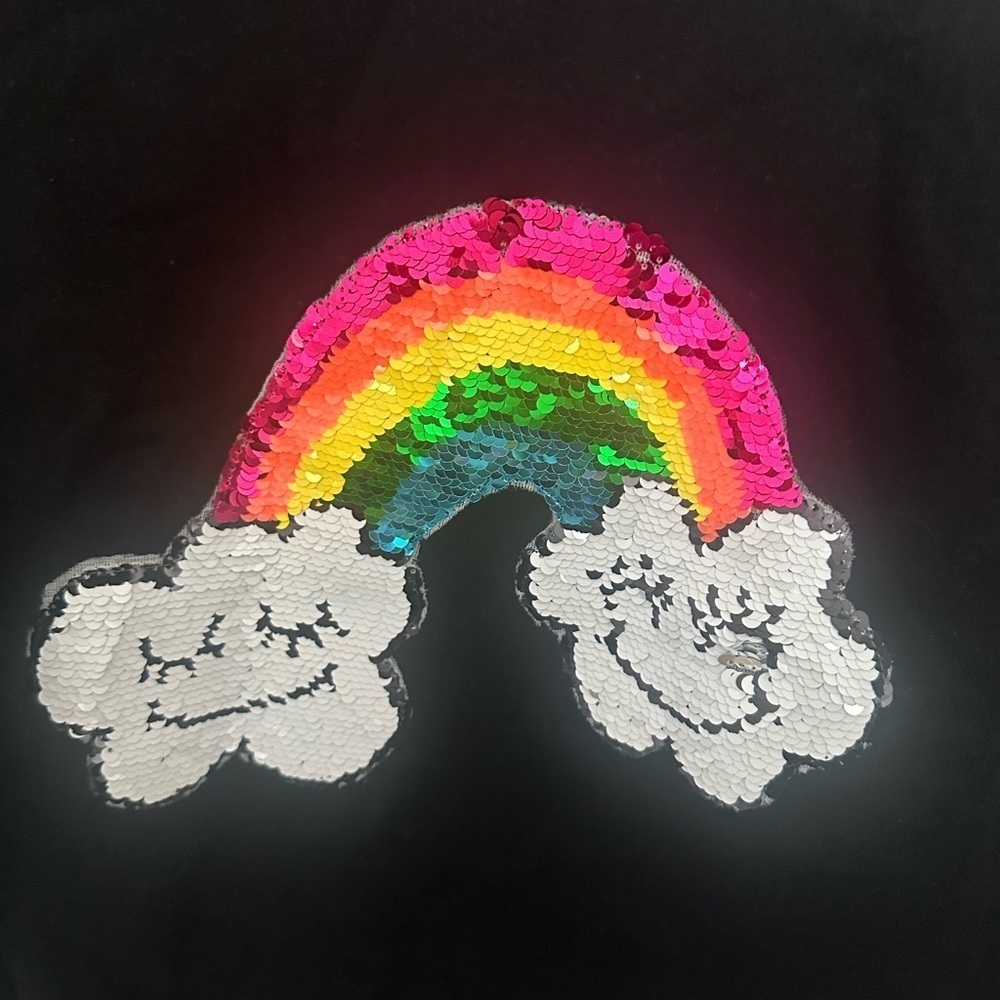 Lola + The Boys Black Sweatshirt with Vibrant Rainbow - Picture 3 of 8